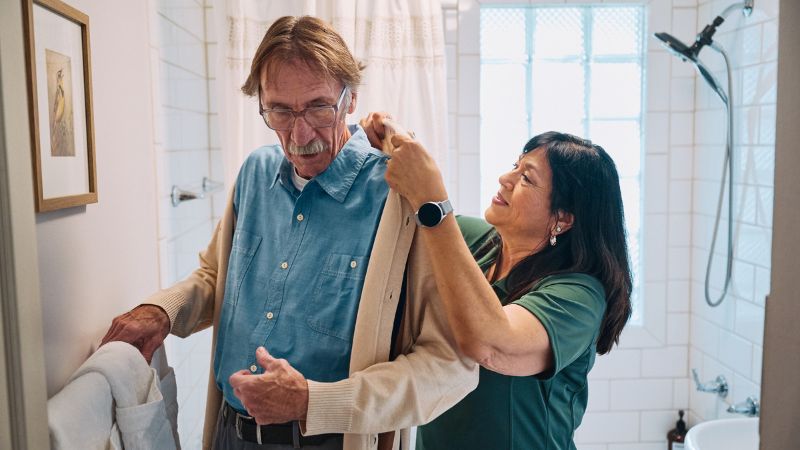 Home Instead caregiver and senior client