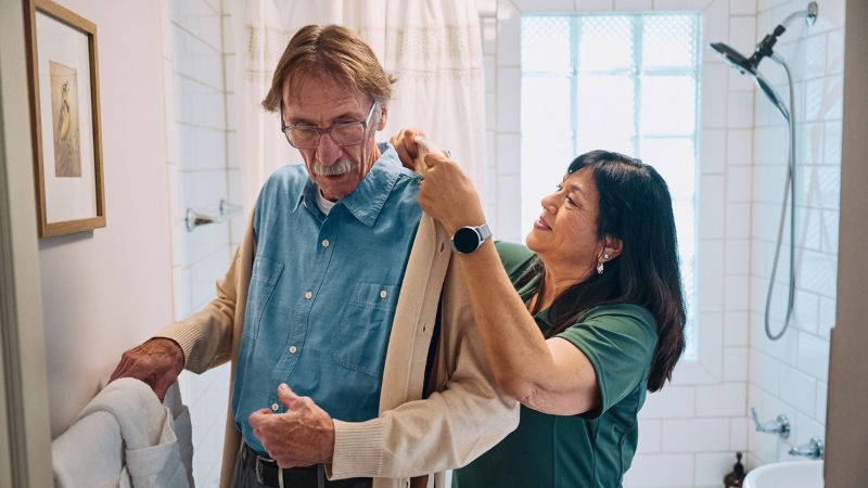 Home Instead caregiver and senior client