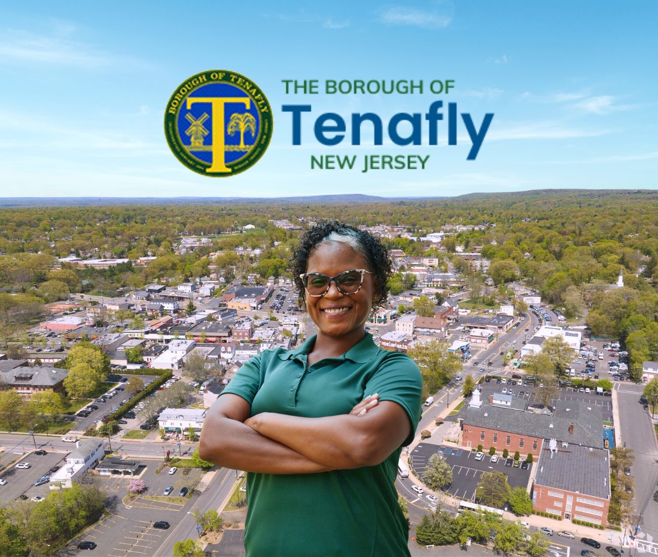 Home Instead caregiver with Tenafly New Jersey in the background