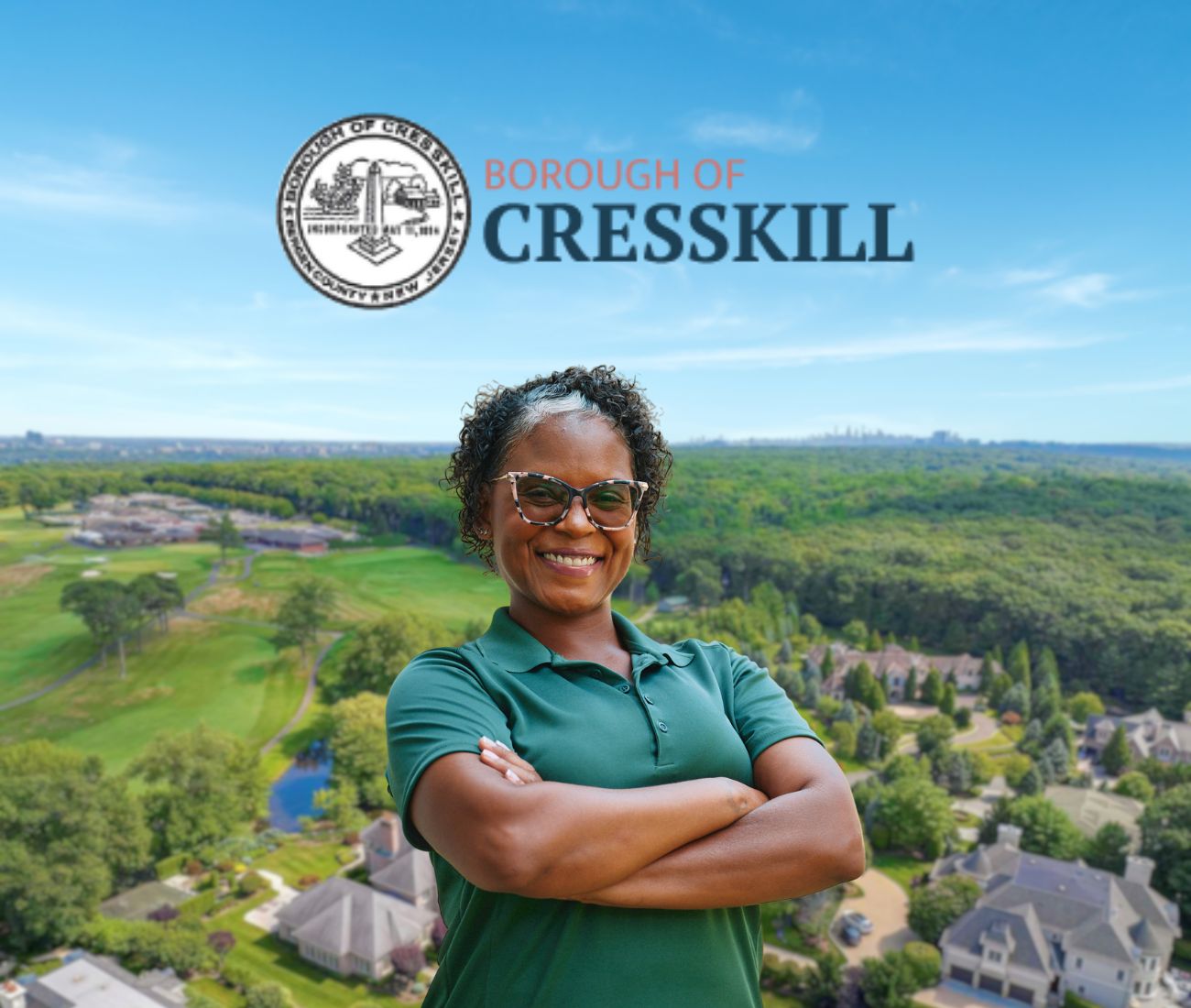 Home Instead caregiver with Cresskill, NJ in the background