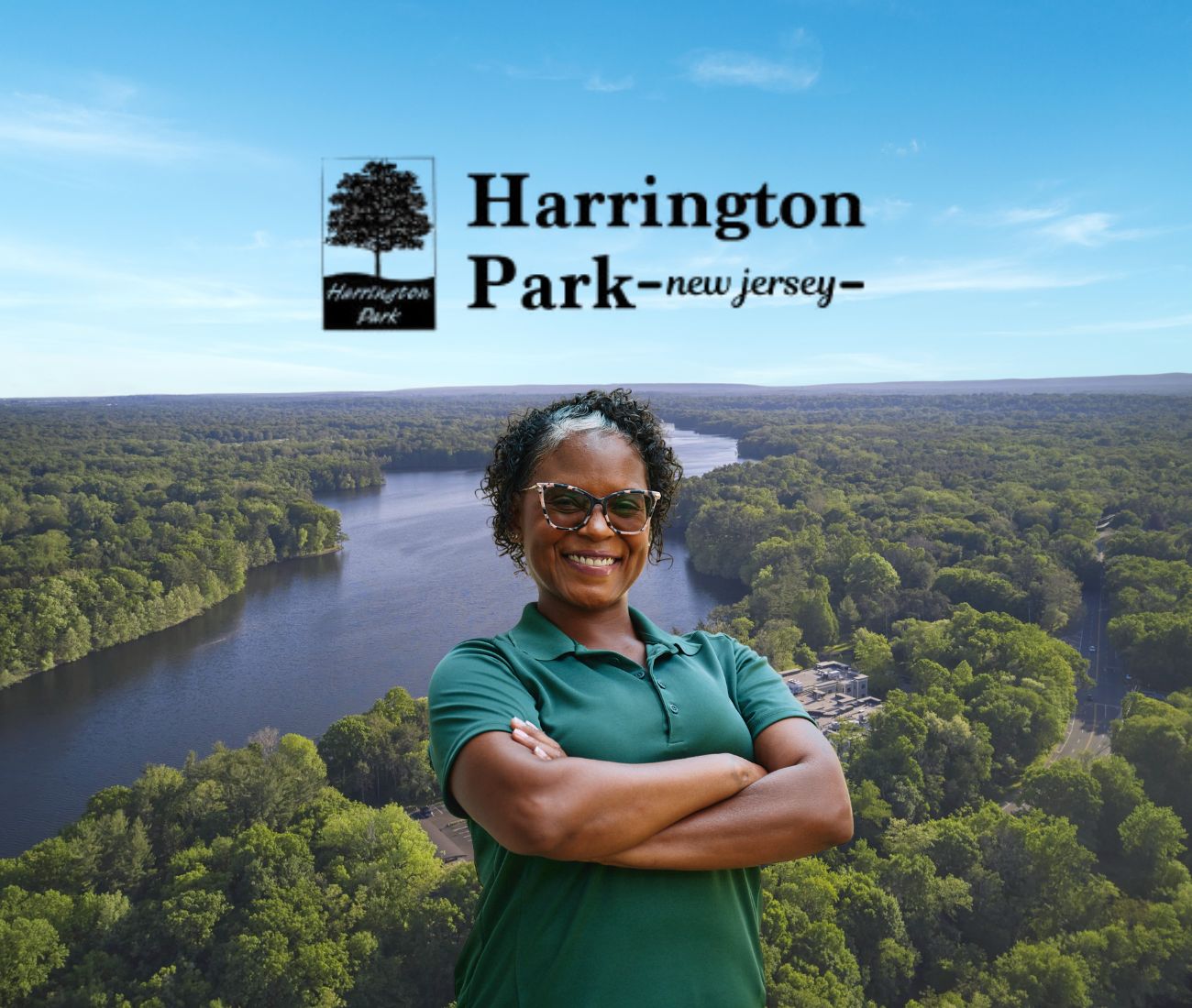 Home Instead caregiver with Harrington Park New Jersey in the background