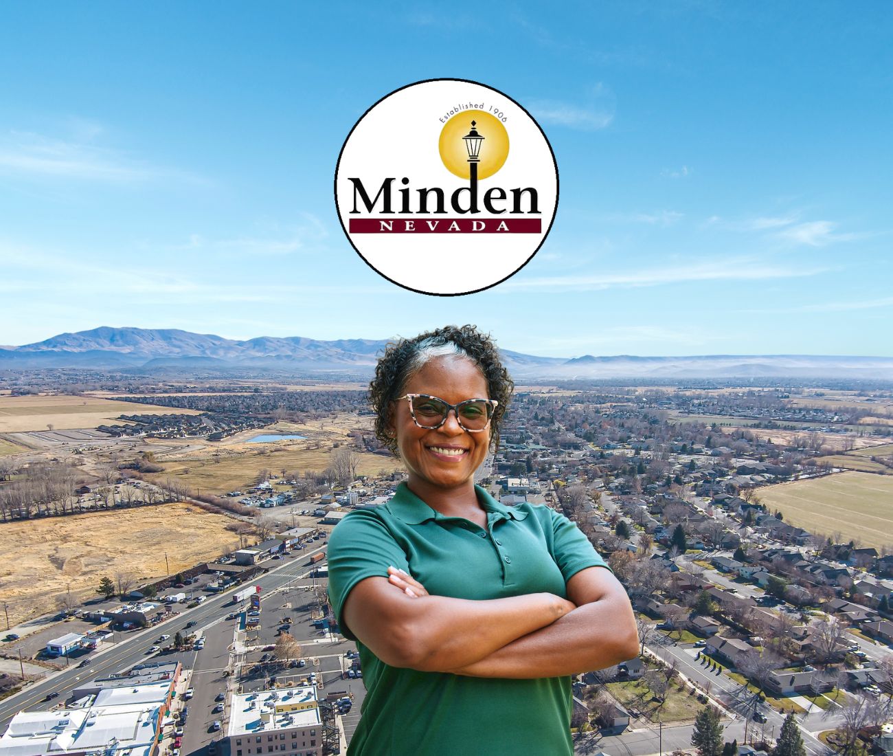 Home Instead caregiver with Minden, NV in the background