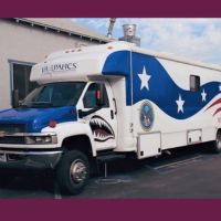 bus at veterans event at public libary