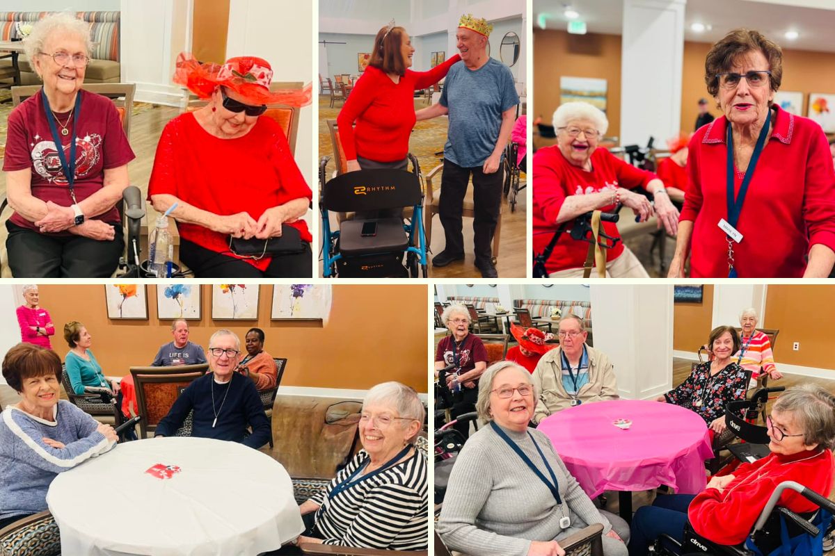 Home Instead Celebrates Valentine’s Day with The Claiborne at Brickyard Crossing collage