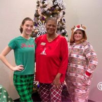 home instead team in their holiday PJ's