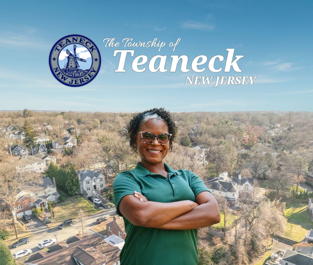 Home Instead caregiver with Teaneck, NJ in the background