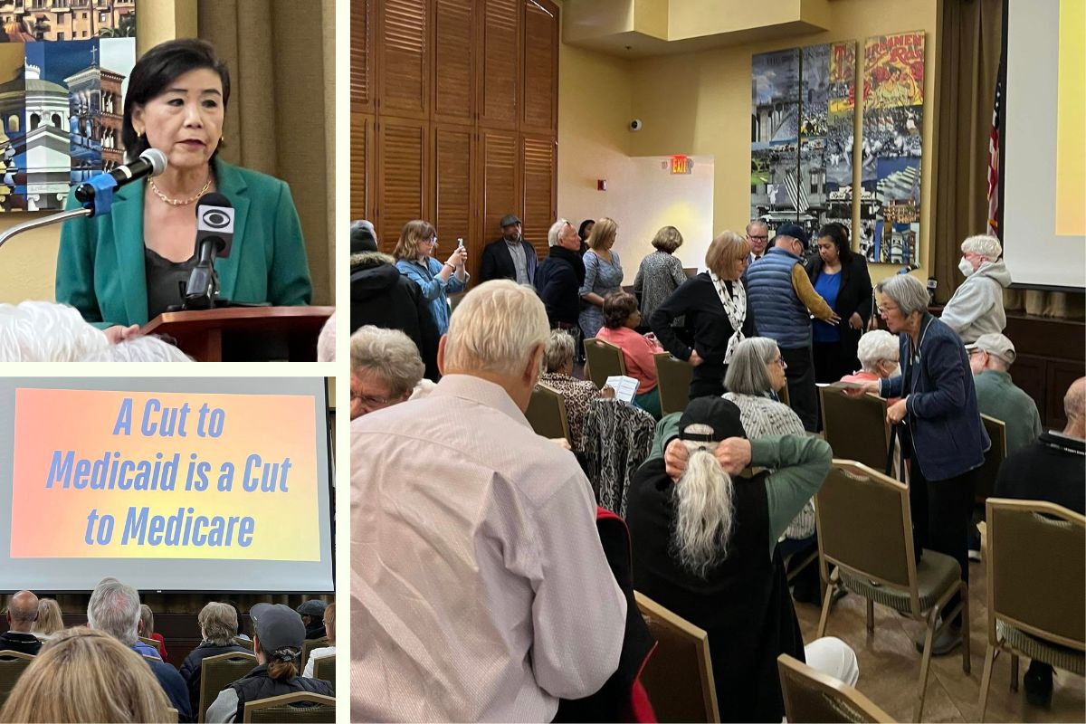 Home Instead Attends Town Hall to protect Medicaid at Pasadena Senior Center collage