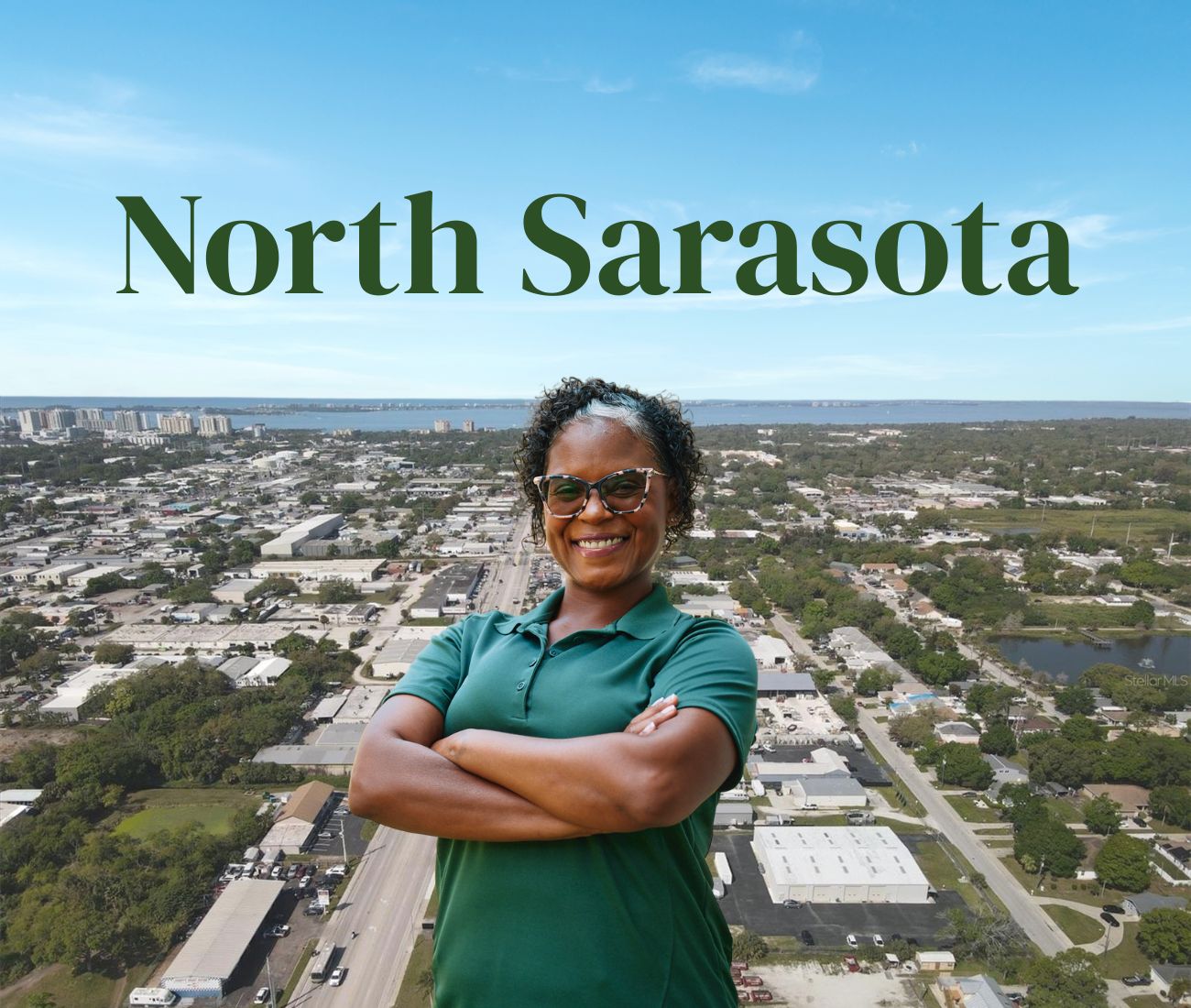 Home Instead caregiver with North Sarasota, FL in the background