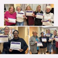 collage of home instead care team with alz certificates