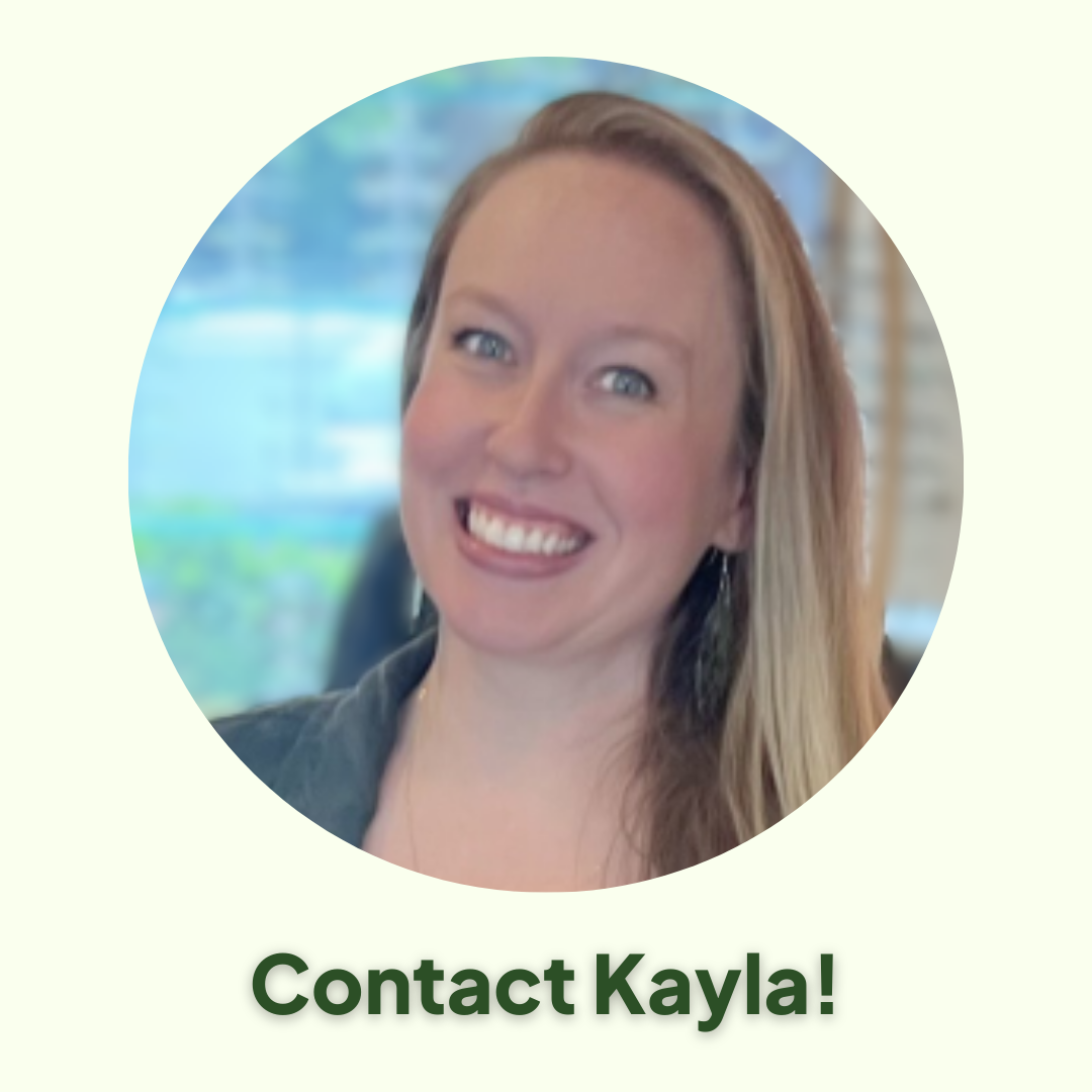 Contact Care Pro Recruiter Kayla Flyer with a photo of Kayla above Contact Kayla!