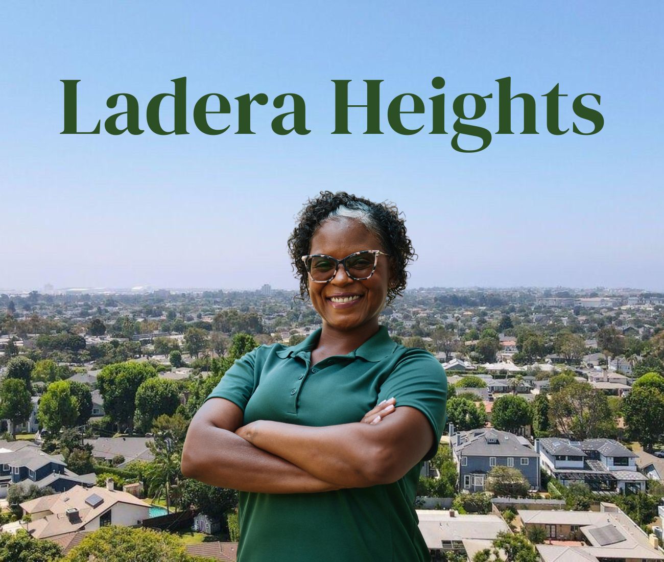 Home Instead caregiver with Ladera Heights California in the background
