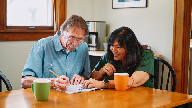 Home Instead caregiver and senior client