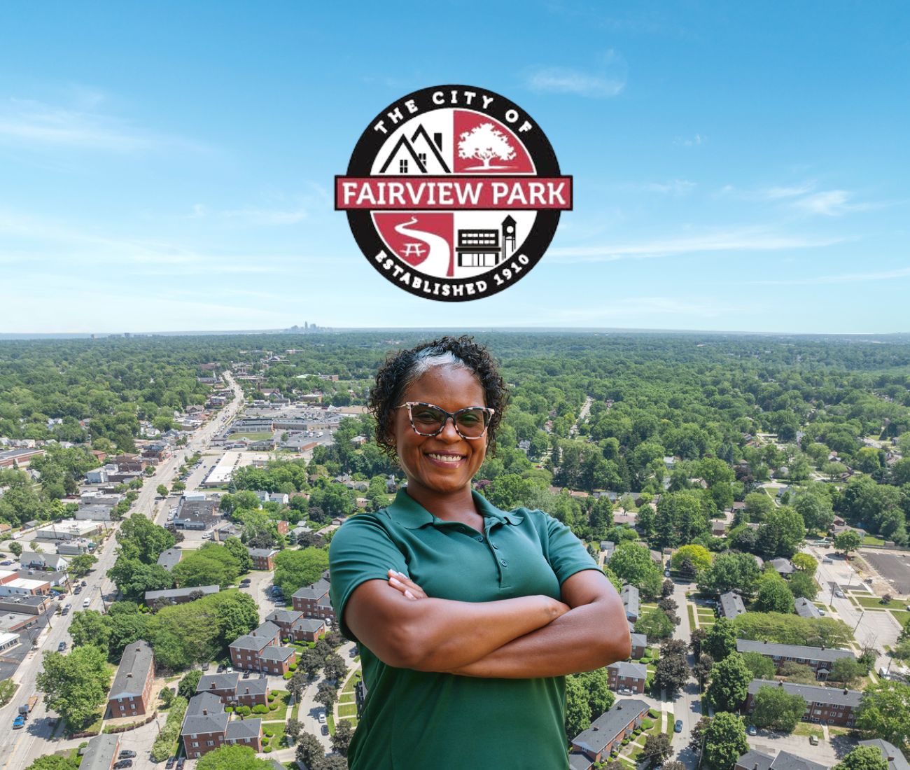 Home Instead caregiver with Fairview Park, OH in the background