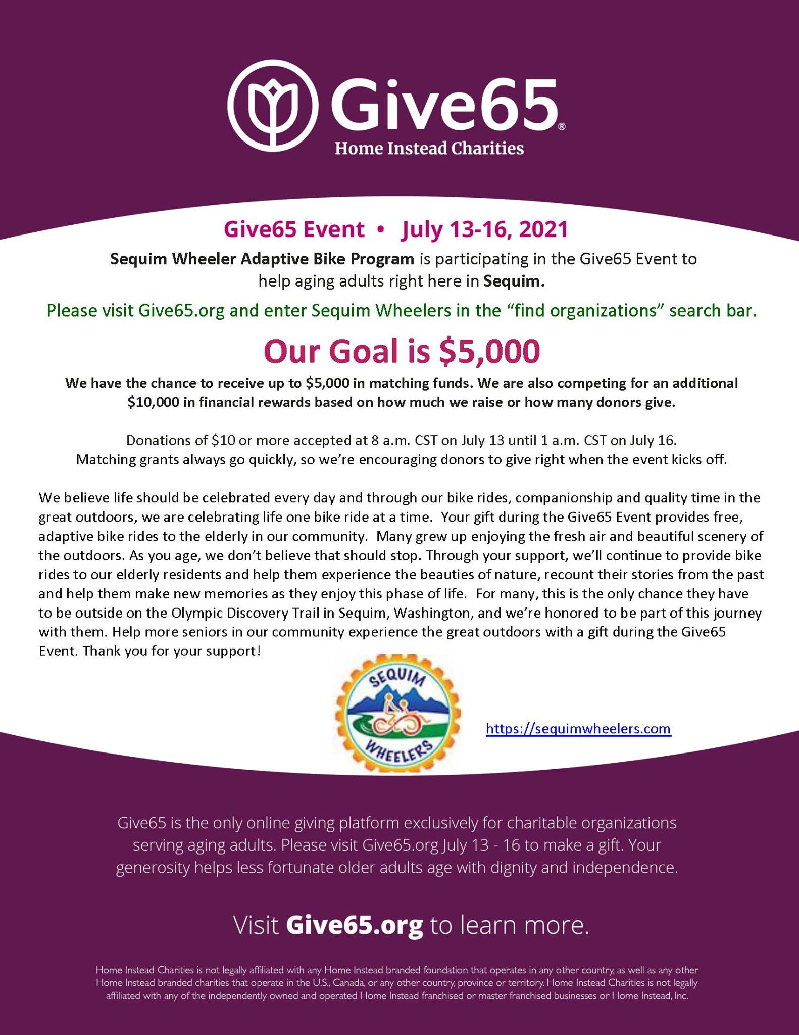 Give65 Sequim Bike Program Flyer