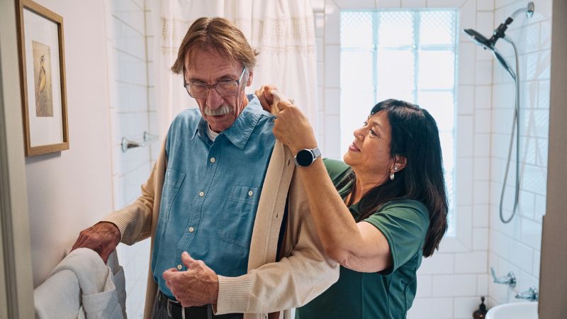 Home Instead caregiver and senior client