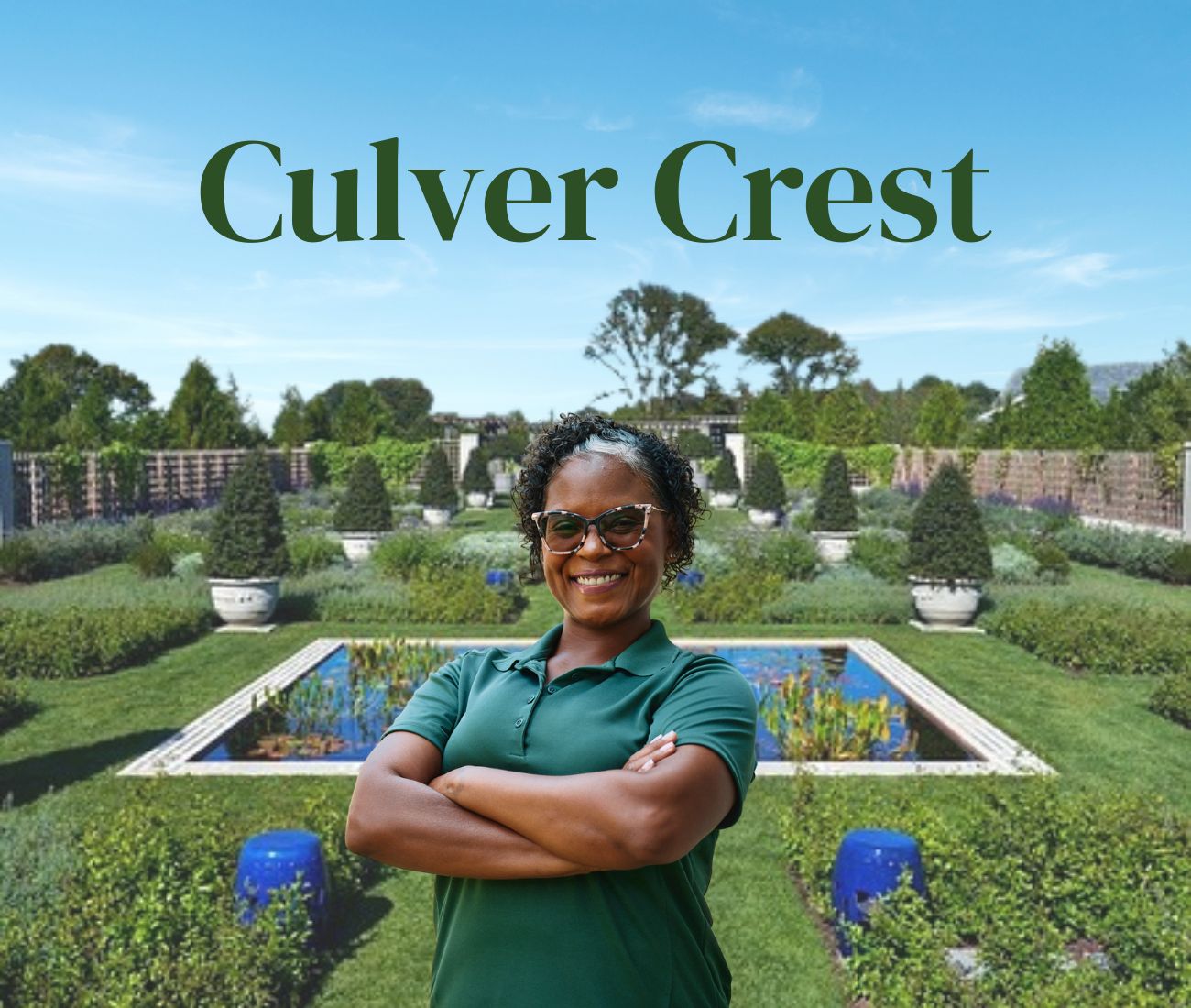 Home Instead caregiver with Culver Crest California in the background