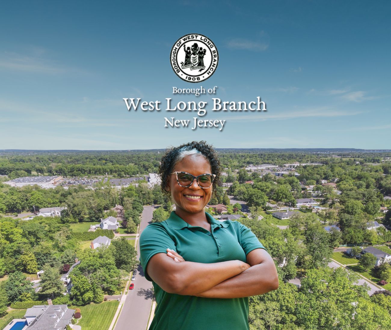 Home Instead caregiver with West Long Branch, New Jersey in the background