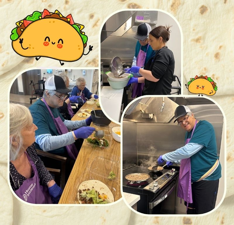 Home Instead Hosts Taco Time at Encompass Health in Lakeland, FL collage