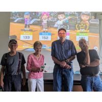 seniors playing switch sports at public library